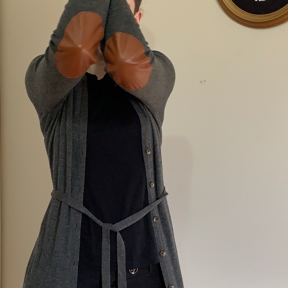 Last chance 100% wool long grey cardigan duster - Picture 3 of 6